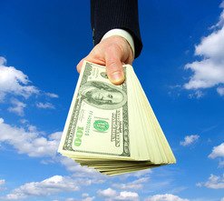 Money in Hand Coming from the Sky Money in Hand Coming from the Sky